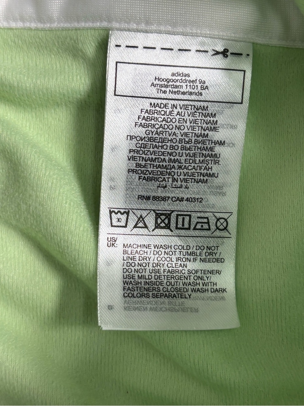adidas adibreak Mint Green Track Pants with White Side Stripes and Logo Patch S - Picture 8 of 9